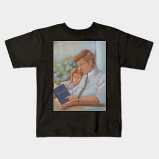 JFK and Caroline reading Kids T-Shirt